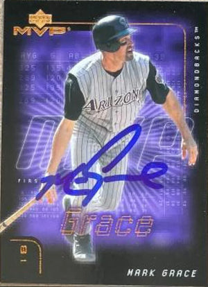 Mark Grace Signed 2002 Upper Deck MVP Baseball Card - Arizona Diamondbacks #191