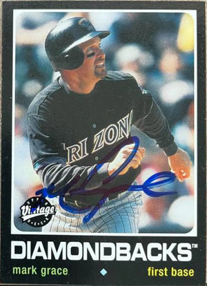 Mark Grace Signed 2002 Upper Deck Vintage Baseball Card - Arizona Diamondbacks #175
