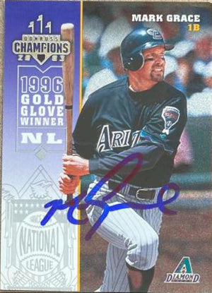 Mark Grace Signed 2003 Donruss Champions Baseball Card - Arizona Diamondbacks #15