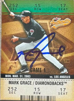 Mark Grace Signed 2003 Fleer Authentix Baseball Card - Arizona Diamondbacks #27