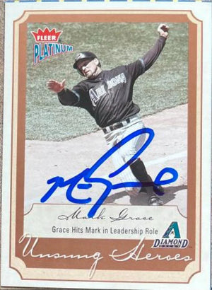 Mark Grace Signed 2003 Fleer Platinum Baseball Card - Arizona Diamondbacks #201 UH