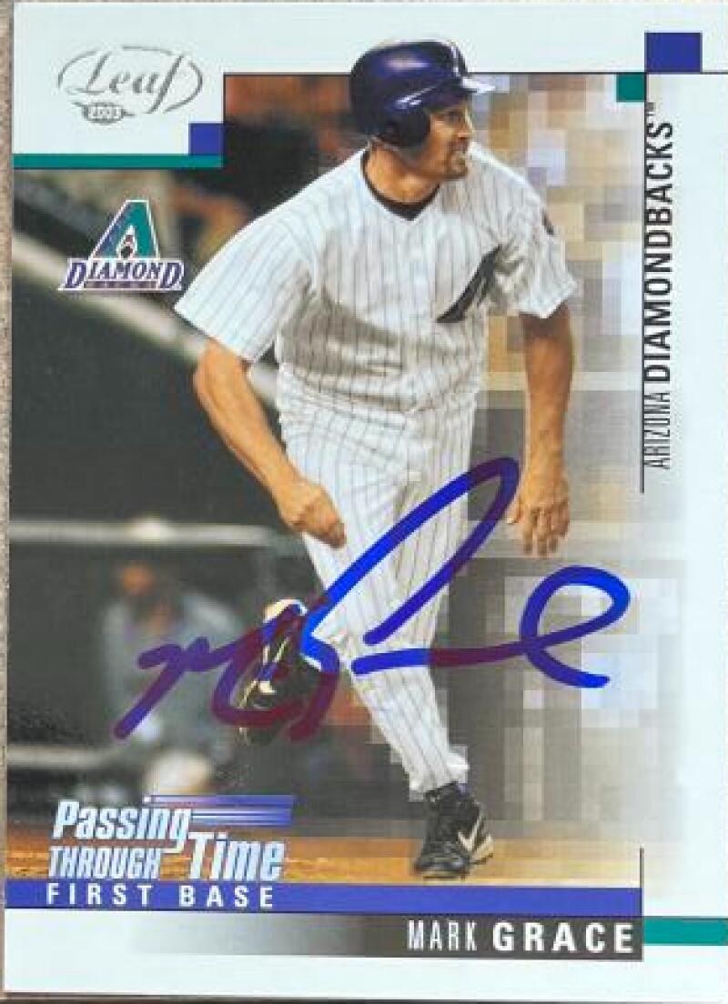 Mark Grace Signed 2003 Leaf Baseball Card - Arizona Diamondbacks #267 PTT