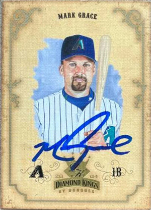 Mark Grace Signed 2004 Donruss Diamond Kings Baseball Card - Arizona Diamondbacks #63