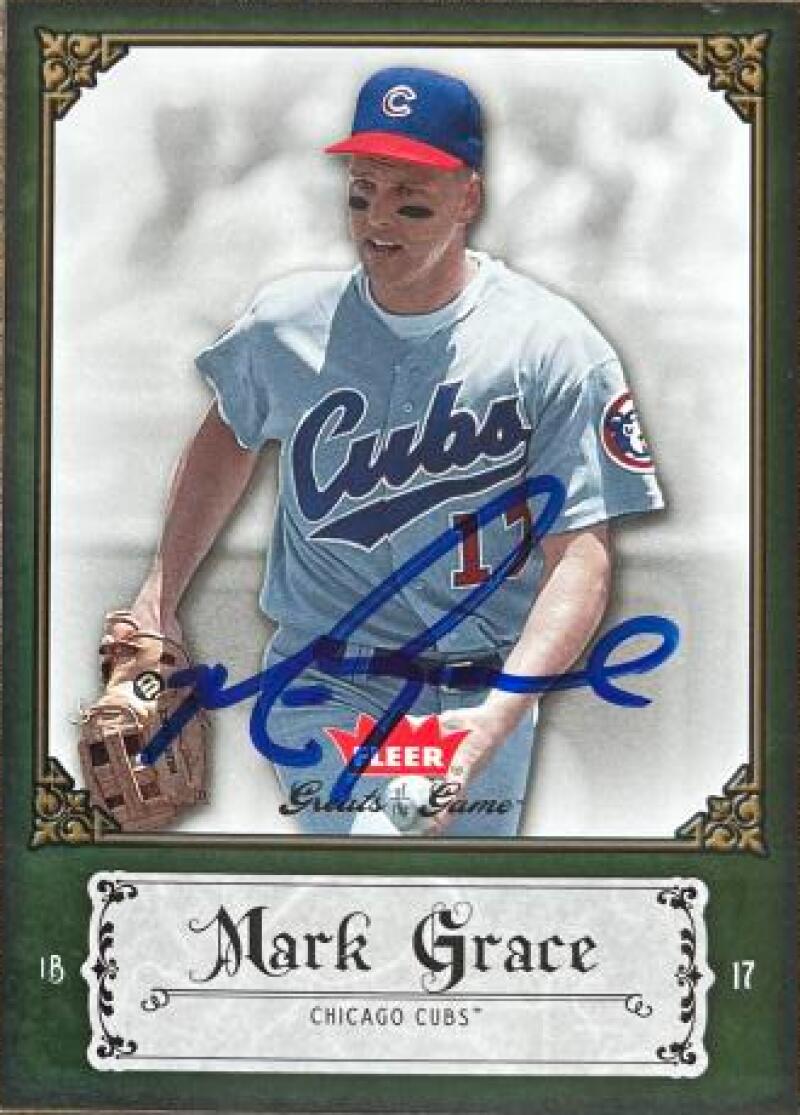 Mark Grace Signed 2006 Fleer Greats of the Game Baseball Card - Chicago Cubs #64