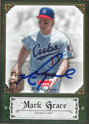 Mark Grace Signed 2006 Fleer Greats of the Game Baseball Card - Chicago Cubs #64