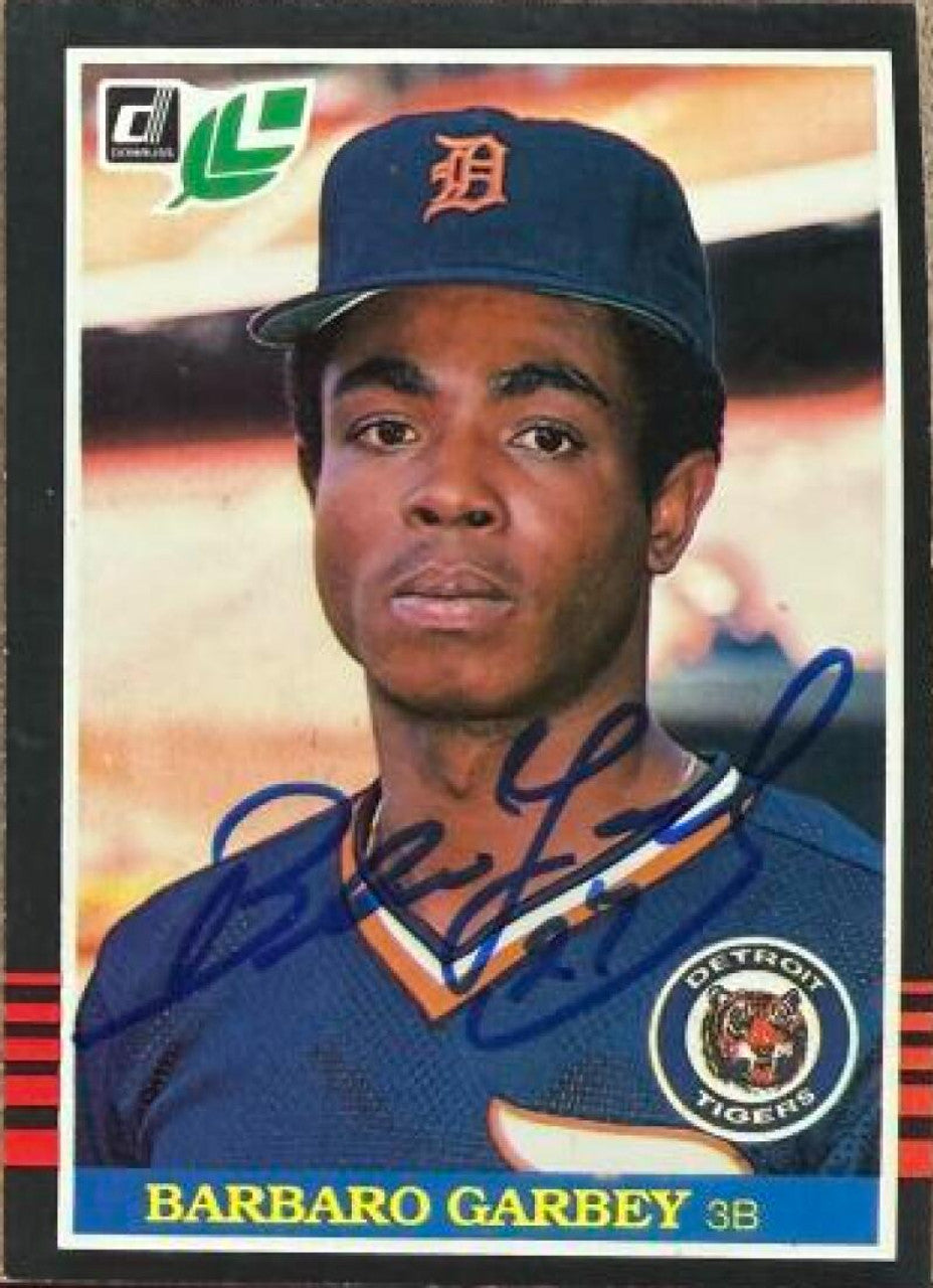 Barbaro Garbey Signed 1985 Leaf Baseball Card - Detroit Tigers #121