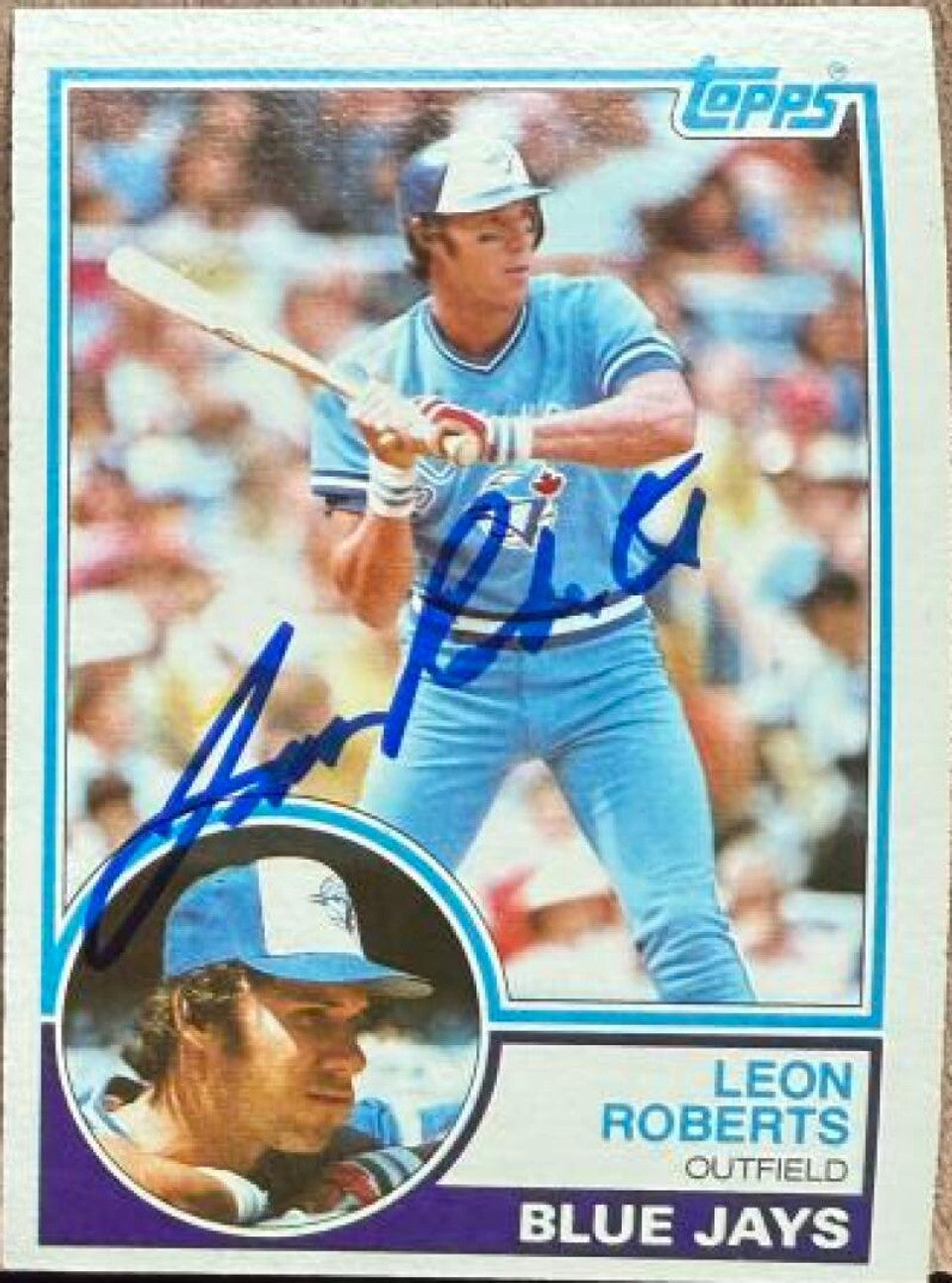 Leon Roberts Signed 1983 Topps Baseball Card - Toronto Blue Jays