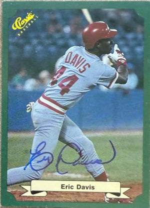 エリック・デイビス直筆サイン入り1987年クラシックベースボールカード - シンシナティ・レッズ #21