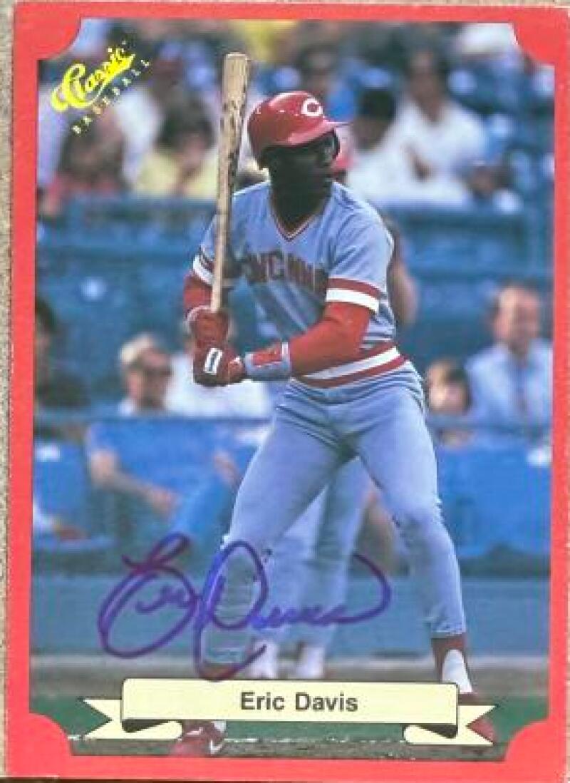 Eric Davis Signed 1988 Classic Red Baseball Card - Cincinnati Reds #154