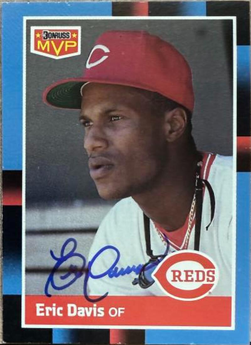 Eric Davis Signed 1988 Donruss Bonus MVP's Baseball Card - Cincinnati Reds #BC-2