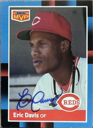 Eric Davis Signed 1988 Donruss Bonus MVP's Baseball Card - Cincinnati Reds #BC-2