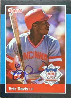 Eric Davis Signed 1988 Donruss All-Stars Baseball Card - Cincinnati Reds #38
