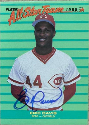 Eric Davis Signed 1988 Fleer All-Star Team Baseball Card - Cincinnati Reds #7