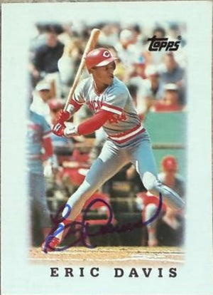 Eric Davis Signed 1988 Topps Major League Leaders Minis Baseball Card - Cincinnati Reds #46