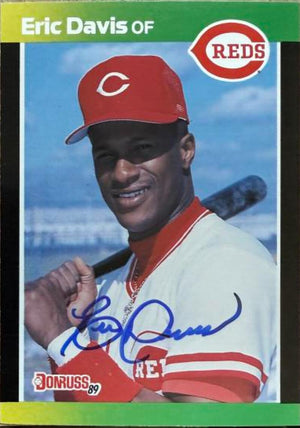 Eric Davis Signed 1989 Donruss Baseball's Best Baseball Card - Cincinnati Reds #6