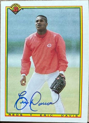 Eric Davis Signed 1990 Bowman Baseball Card - Cincinnati Reds #58