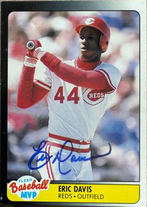 Eric Davis Signed 1990 Fleer Baseball MVPs Baseball Card - Cincinnati Reds #9