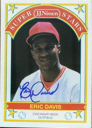 Eric Davis Signed 1989 J.J. Nissen Super Stars Baseball Card - Cincinnati Reds #7