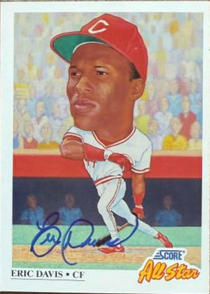Eric Davis Signed 1991 Score Baseball Card - Cincinnati Reds #669 AS