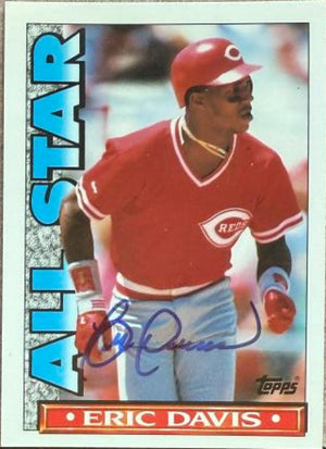Eric Davis Signed 1990 Topps TV All-Stars Baseball Card - Cincinnati Reds #38