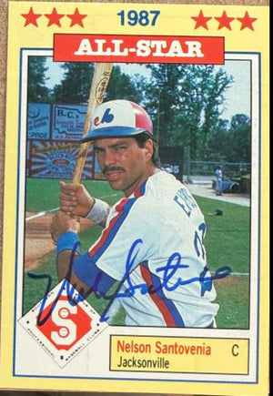 Nelson Santovenia Signed 1987 Jennings Southern League All-Stars Baseball Card #5