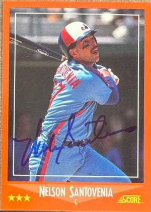 Nelson Santovenia Autographed 1988 Score Rookie & Traded Baseball Card - Montreal Expos #96T