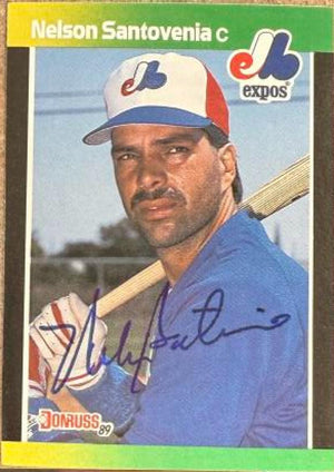 Nelson Santovenia Autographed 1989 Donruss Baseball's Best Baseball Card - Montreal Expos #146