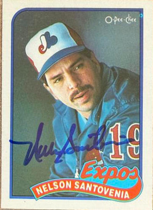 Nelson Santovenia Autographed 1989 O-Pee-Chee Baseball Card - Montreal Expos #228