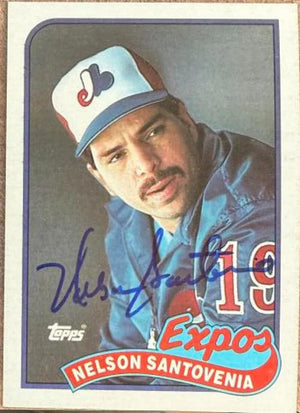 Nelson Santovenia Autographed 1989 Topps Baseball Card - Montreal Expos #228 RC