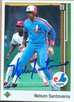 Nelson Santovenia Autographed 1989 Upper Deck Baseball Card - Montreal Expos #380