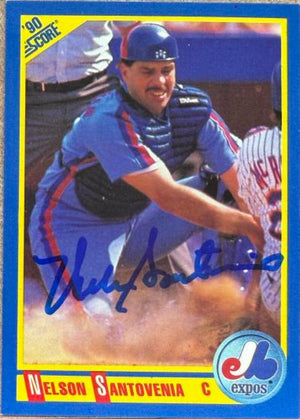 Nelson Santovenia Autographed 1990 Score Baseball Card - Montreal Expos #451