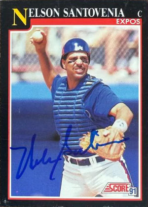 Nelson Santovenia Autographed 1991 Score Baseball Card - Montreal Expos #777
