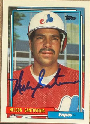 Nelson Santovenia Autographed 1992 Topps Baseball Card - Montreal Expos #732