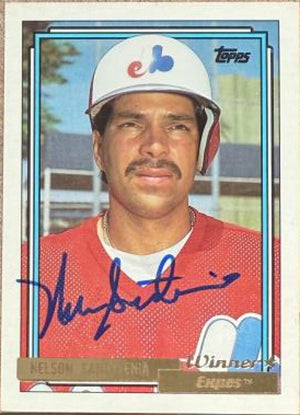 Nelson Santovenia Autographed 1992 Topps Gold Winner Baseball Card - Montreal Expos #732