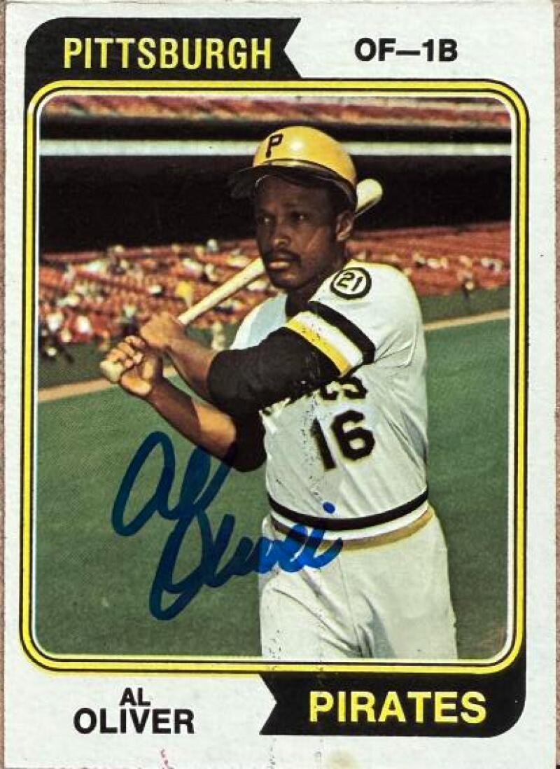 Al Oliver Autographed 1974 Topps Baseball Card - Pittsburgh Pirates #52