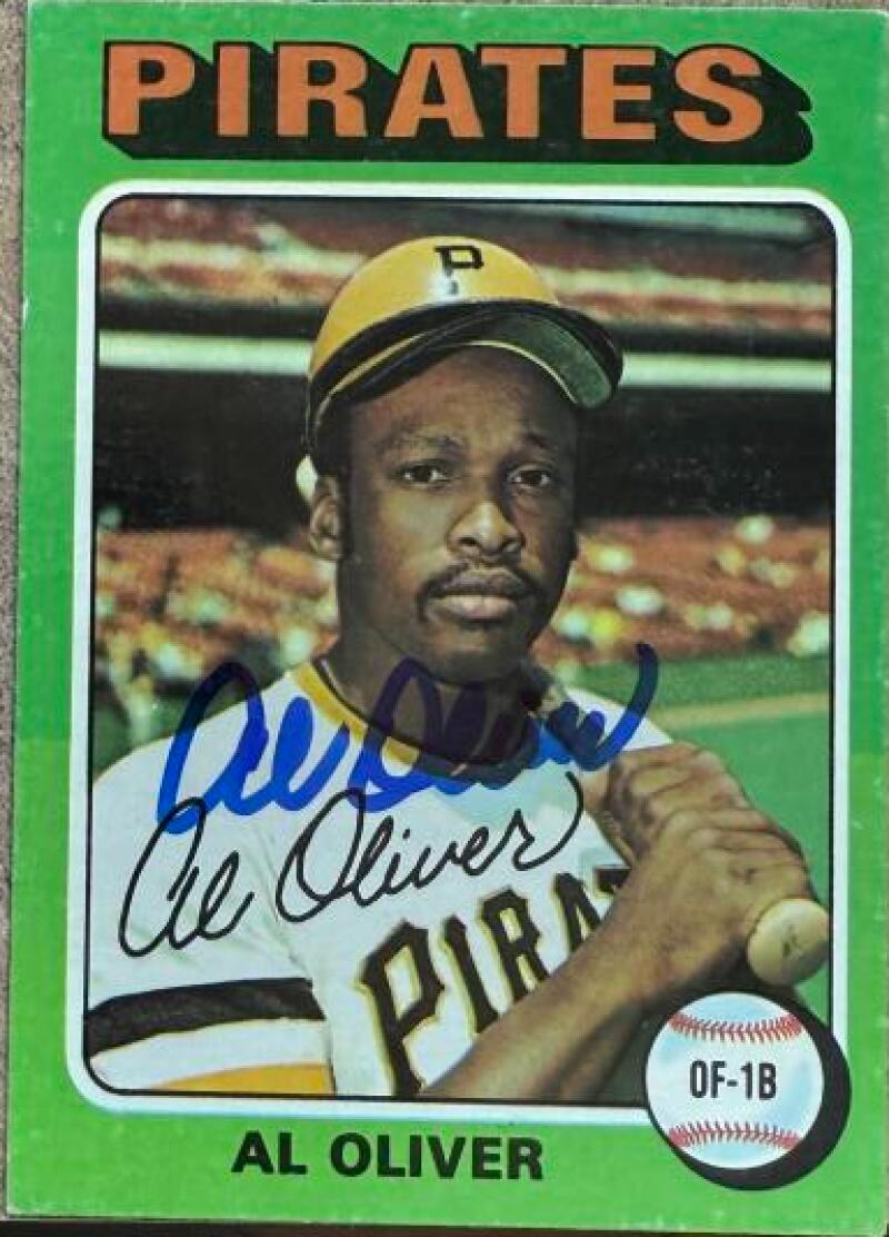 Al Oliver Autographed 1975 Topps Mini Baseball Card - Pittsburgh Pirates #555