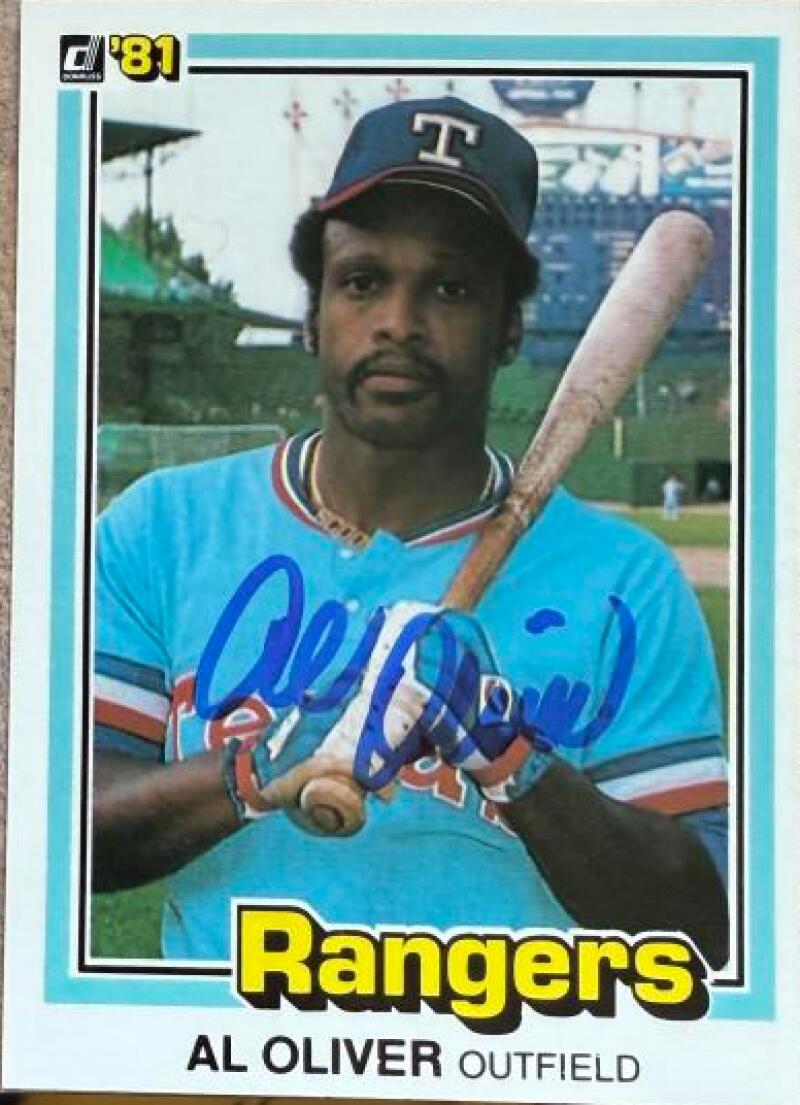 Al Oliver Autographed 1981 Donruss Baseball Card - Texas Rangers #387