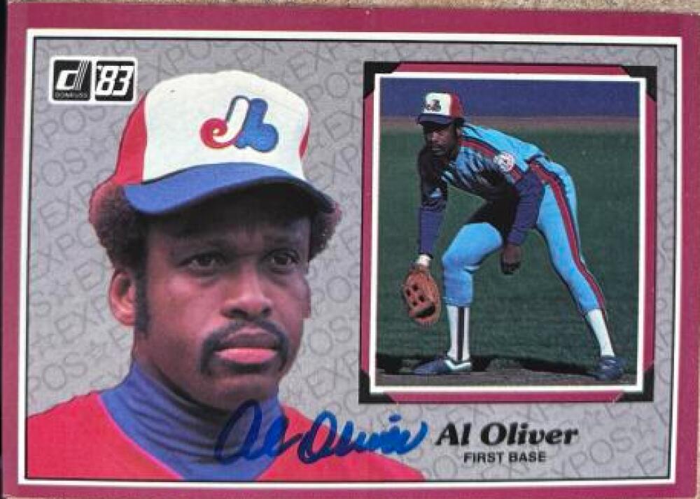 Al Oliver Autographed 1983 Donruss Action All-Stars Baseball Card - Montreal Expos #6