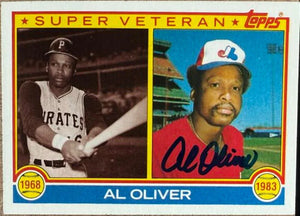 アル・オリバー直筆サイン入り 1983 Topps ベースボールカード - モントリオール エクスポズ #421