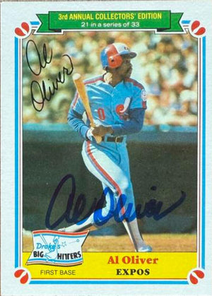 Al Oliver Autographed 1983 Topps Drake's Big Hitters Baseball Card - Montreal Expos #21