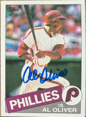 Al Oliver Autographed 1985 Topps Baseball Card - Philadelphia Phillies #130