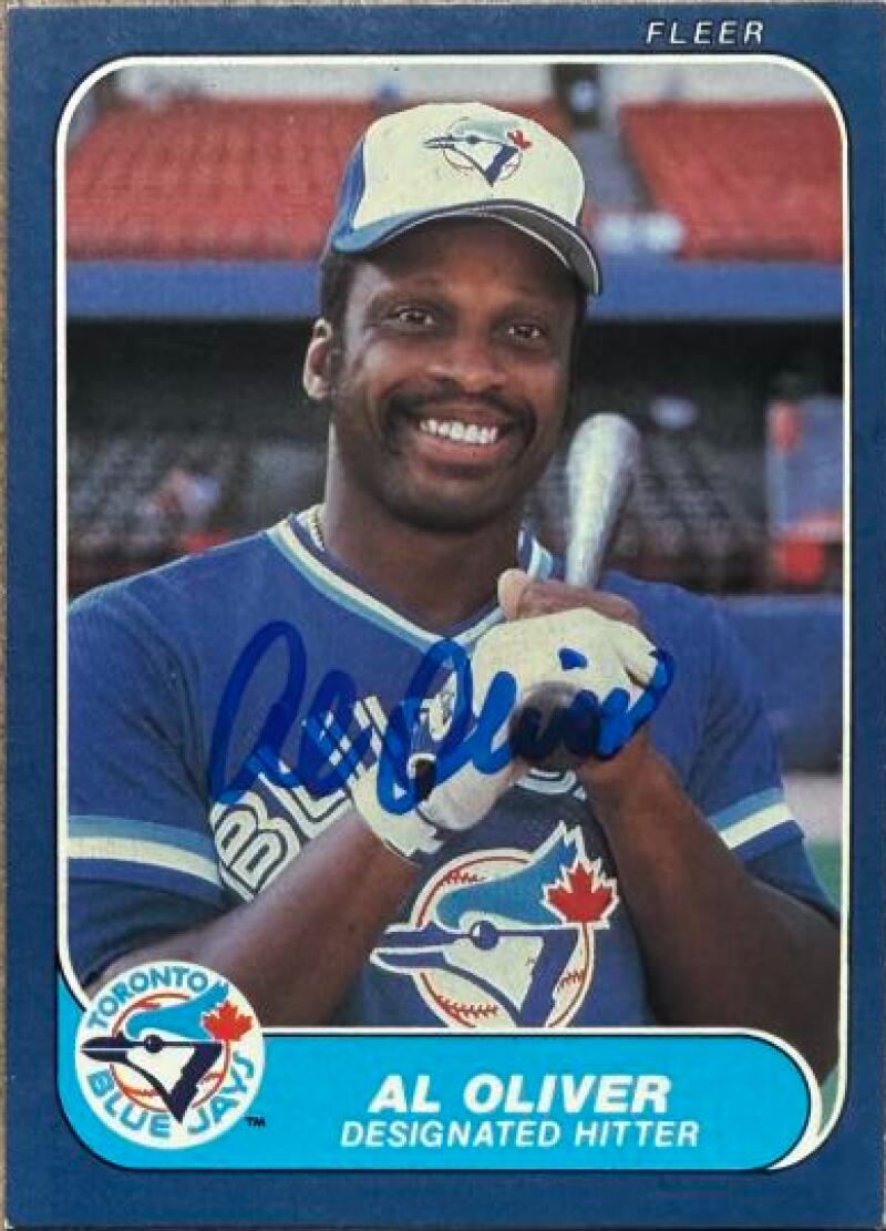 Al Oliver Autographed 1986 Fleer Baseball Card - Toronto Blue Jays #69