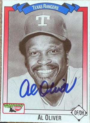 Al Oliver Autographed 1993 Keebler All-Time Texas Rangers SGA Baseball Card - Texas Rangers