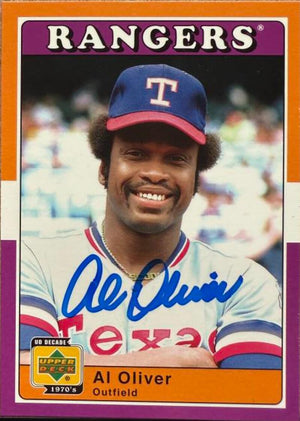 Al Oliver Autographed 2001 Upper Deck Decade 1970's Baseball Card - Texas Rangers #21