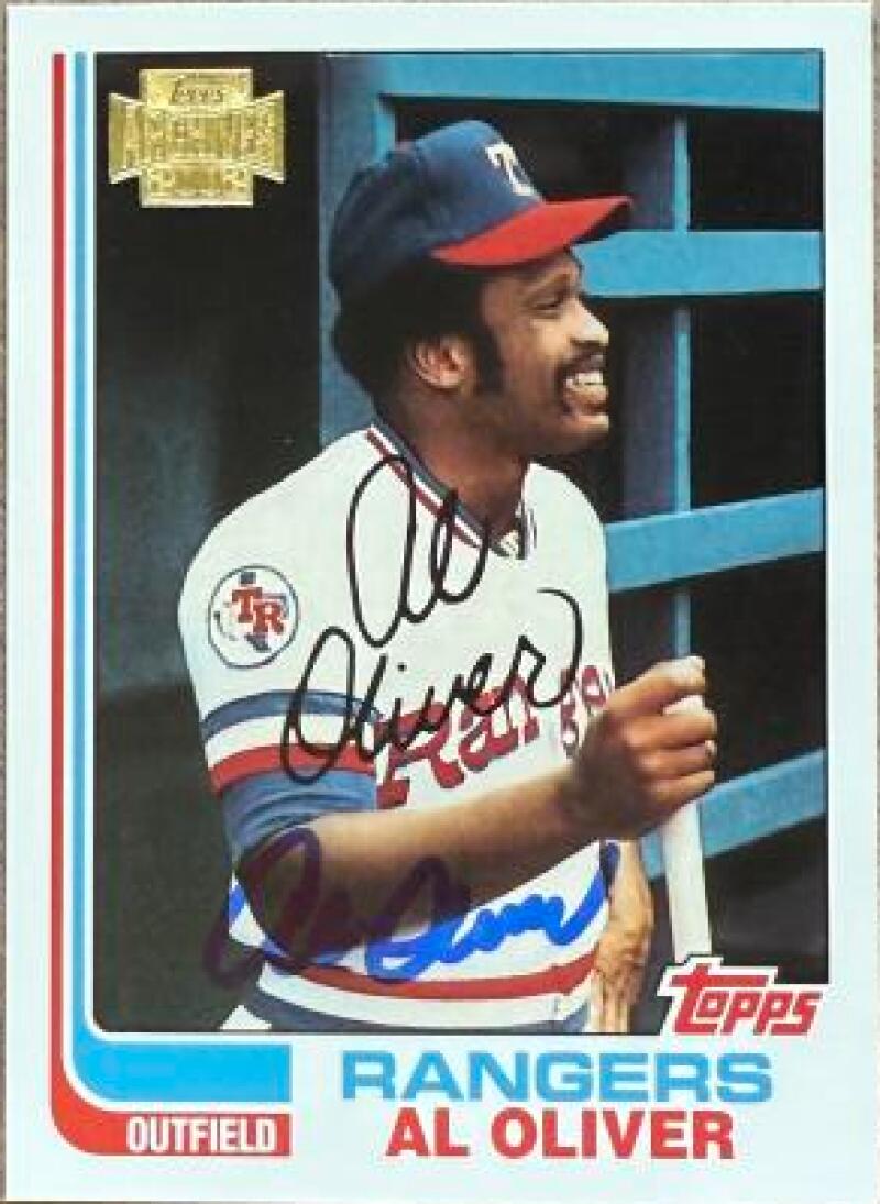 Al Oliver Autographed 2002 Topps Archives Baseball Card - Texas Rangers #590
