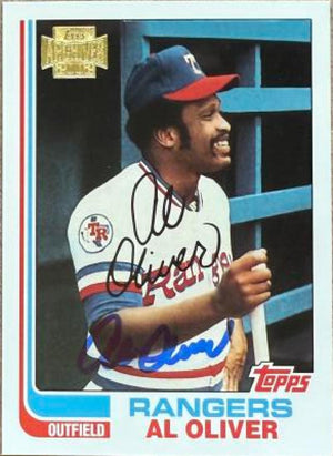 Al Oliver Autographed 2002 Topps Archives Baseball Card - Texas Rangers #590