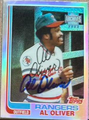 Al Oliver Autographed 2002 Topps Archives Reserve Baseball Card - Texas Rangers