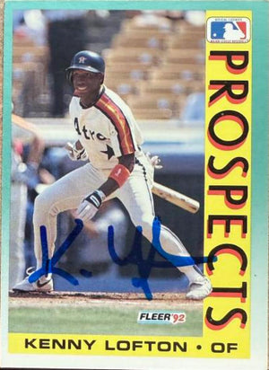 Kenny Lofton Autographed 1992 Fleer Baseball Card - Houston Astros #655