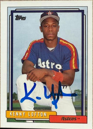 Kenny Lofton Autographed 1992 Topps Baseball Card - Houston Astros #69