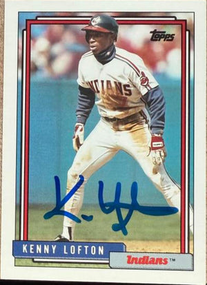 Kenny Lofton Autographed 1992 Topps Traded Baseball Card - Cleveland Indians #66T
